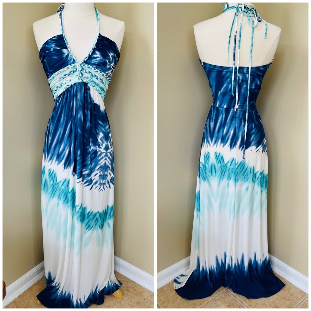 Cynthia Rowley Tie Dye Halter Maxi Dress